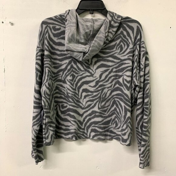 LA LA LAND CREATIVE CO Womens Multicolor Zebra Print Pullover Hoodie - Picture 3 of 5